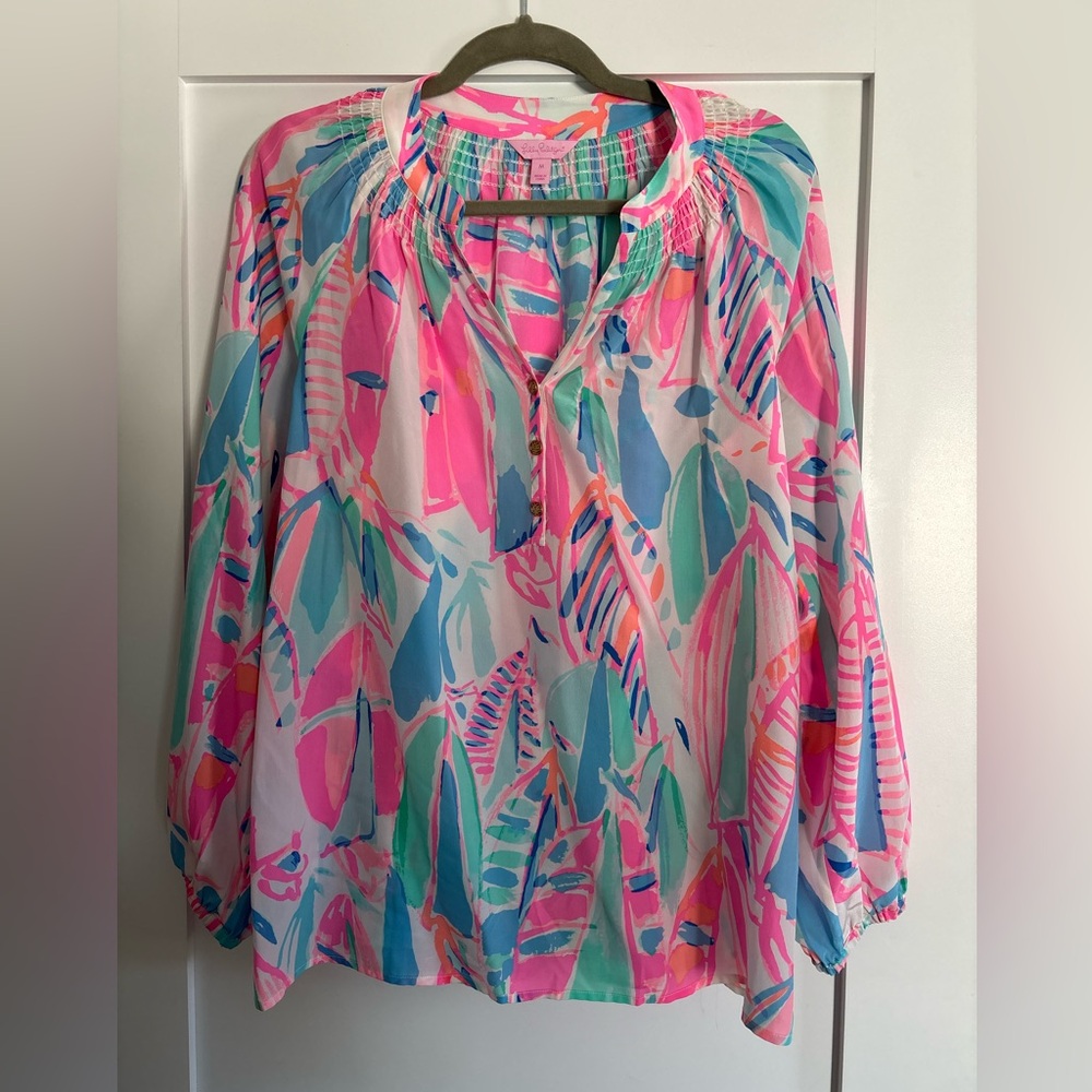 Lilly Pulitzer Colorful Abstract silk blouse